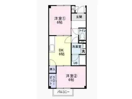 サープラスIIグリーンビレッジ(2DK/2階)の間取り写真