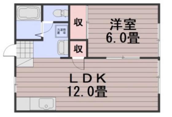 山陽コーポ豊成(1LDK/1階)の間取り写真