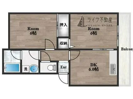 クオリティハイツ(2DK/1階)の間取り写真