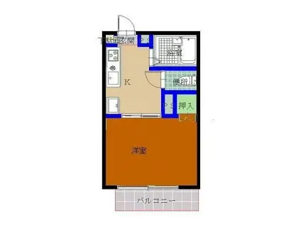 チェリーブラッサム95・2(1K/2階)の間取り写真