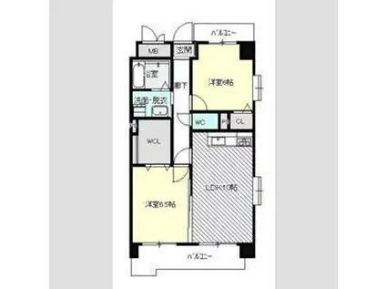 カーサボニータ(2LDK/7階)の間取り写真