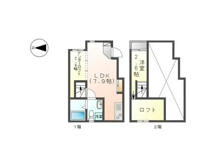 MAISON BLANCHE (1LDK/1階)の間取り写真