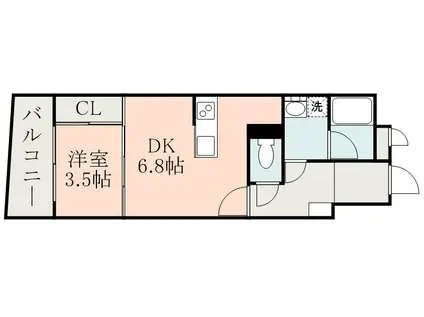 ITERRACE(1DK/2階)の間取り写真