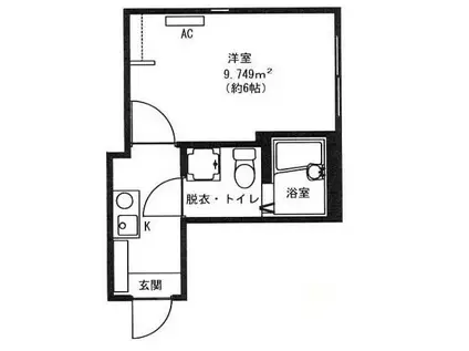 プリエール横浜根岸(1K/3階)の間取り写真