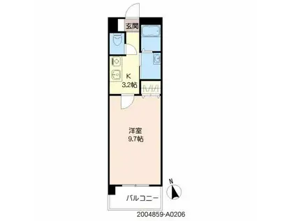 ROUND PURE21(1K/2階)の間取り写真