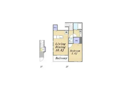 LA VILLA(1LDK/2階)の間取り写真