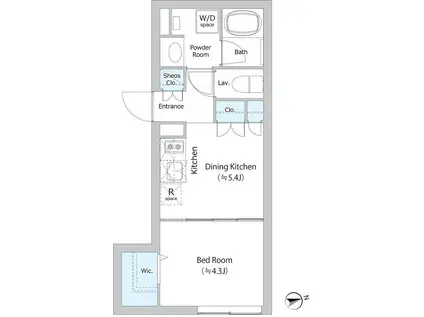 エディット御茶ノ水妻恋坂(1DK/4階)の間取り写真