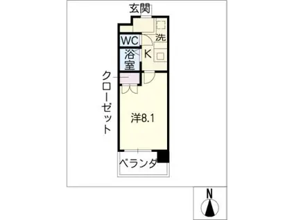 パルティール原駅前(1K/3階)の間取り写真