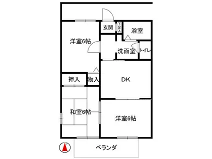 フォーブル青山(3DK/2階)の間取り写真