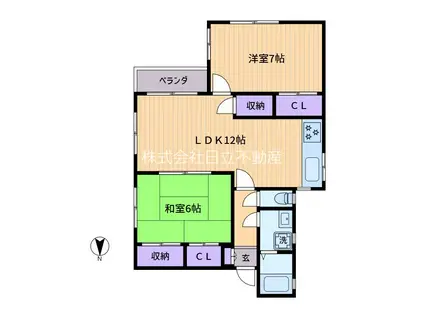 フェリースオオハラ(2LDK/1階)の間取り写真