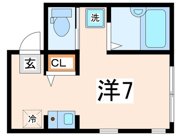 モンペリエ(ワンルーム/1階)の間取り写真