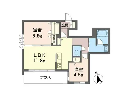 シャーメゾンどりこの(2LDK/1階)の間取り写真