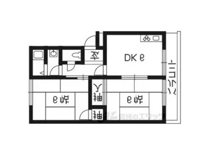 春日ダイヤモンドハイム(2DK/3階)の間取り写真