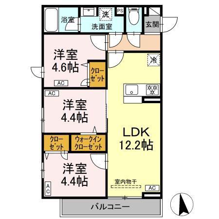 セレスティア岡本(3LDK/2階)の間取り写真