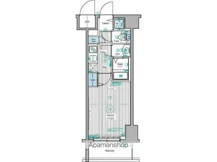 ガーラ・ステーション新宿御苑前(1K/7階)の間取り写真
