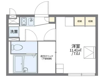 レオパレスタウンコートII(1K/2階)の間取り写真