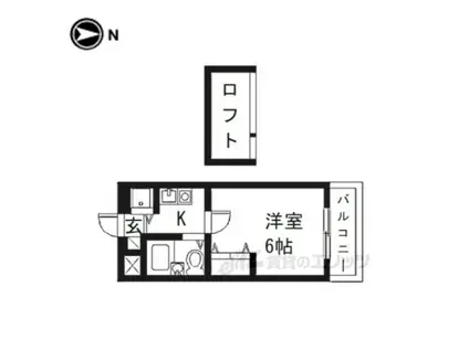 シティパレスあやめ池P-3(1K/2階)の間取り写真