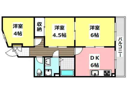 サニーヒル穂積(3DK/3階)の間取り写真