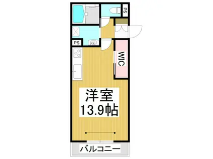 ベレオ中御所(ワンルーム/2階)の間取り写真