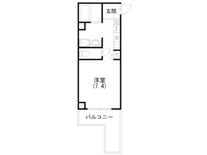 クリエイトダイアナI(ワンルーム/2階)の間取り写真