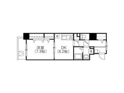 ディア・コート白楽(1DK/2階)の間取り写真