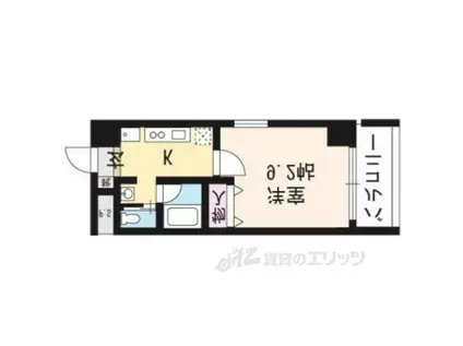 ライズ京都北山(1K/5階)の間取り写真