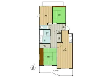 グレイス山代(3LDK/2階)の間取り写真