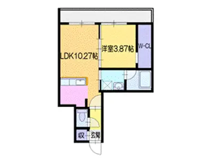 オルセーフラット花園(1LDK/3階)の間取り写真