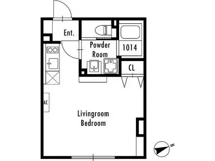 GRANPASEO市谷仲之町 グランパセオ市谷仲之町(ワンルーム/2階)の間取り写真