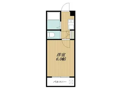 フォレスト豊が丘(1K/1階)の間取り写真