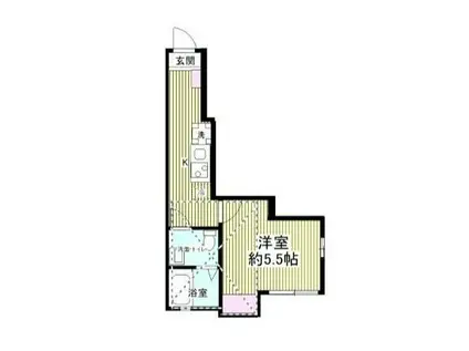 フローライト川崎(1K/1階)の間取り写真