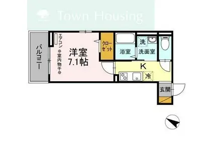 ミーツIII(1K/3階)の間取り写真