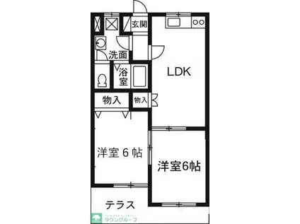 グリーンパレス今井A(2LDK/2階)の間取り写真