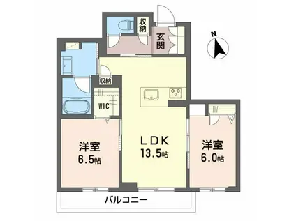 LA CHAINON(2LDK/1階)の間取り写真