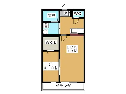伊豆箱根鉄道駿豆線 三島二日町駅 徒歩22分 2階建 築16年(1LDK/2階)の間取り写真