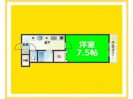 フォレスト西道頓堀(1K/10階)の間取り写真