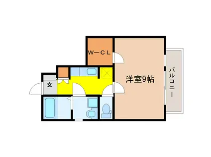 イデアル六丁の目(1K/1階)の間取り写真