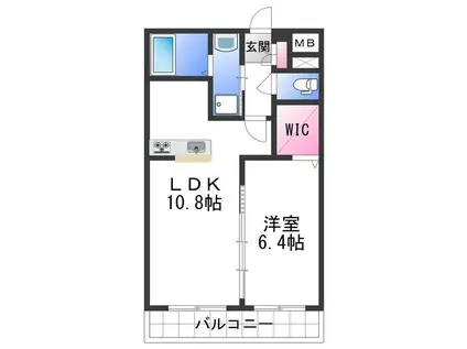 カサ・エイト(1LDK/1階)の間取り写真