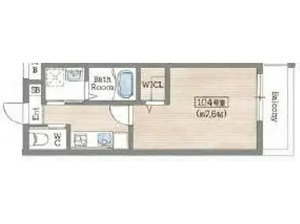 OCTA青木(1K/3階)の間取り写真