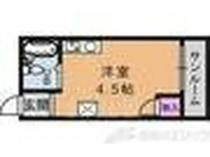 本町ハイツ(ワンルーム/1階)の間取り写真