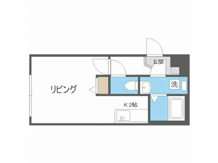 プレジール(1K/4階)の間取り写真