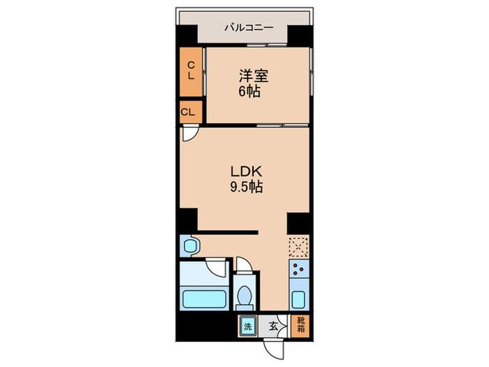 メイプルリーフ嵐山(1LDK/1階)の間取り写真