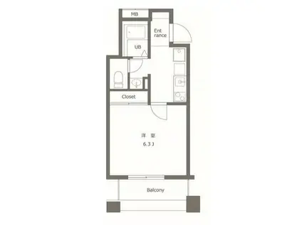S-FORT 柏(1K/2階)の間取り写真