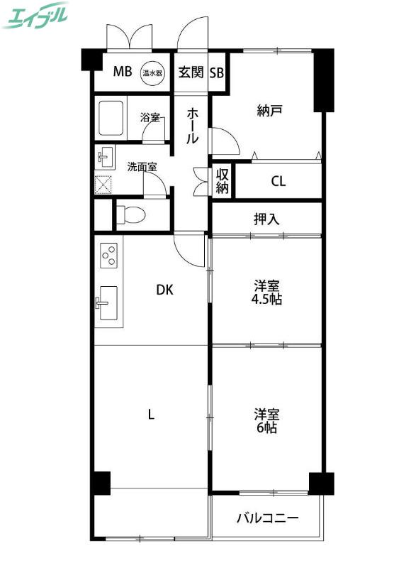 エバーグリーン柳町(3LDK/8階)の間取り写真
