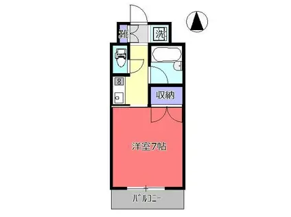 ドミール石川(1K/1階)の間取り写真