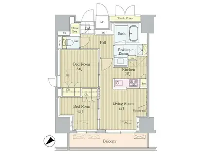 セリオ落合東中野(1LDK/8階)の間取り写真