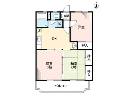 メゾン坪井(3DK/1階)の間取り写真