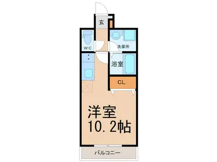 アレーヌコート野並(ワンルーム/6階)の間取り写真