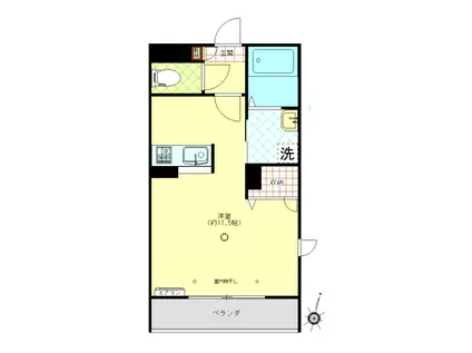 SHMパークイーストII(ワンルーム/3階)の間取り写真