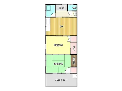 レストハイツ(2DK/2階)の間取り写真